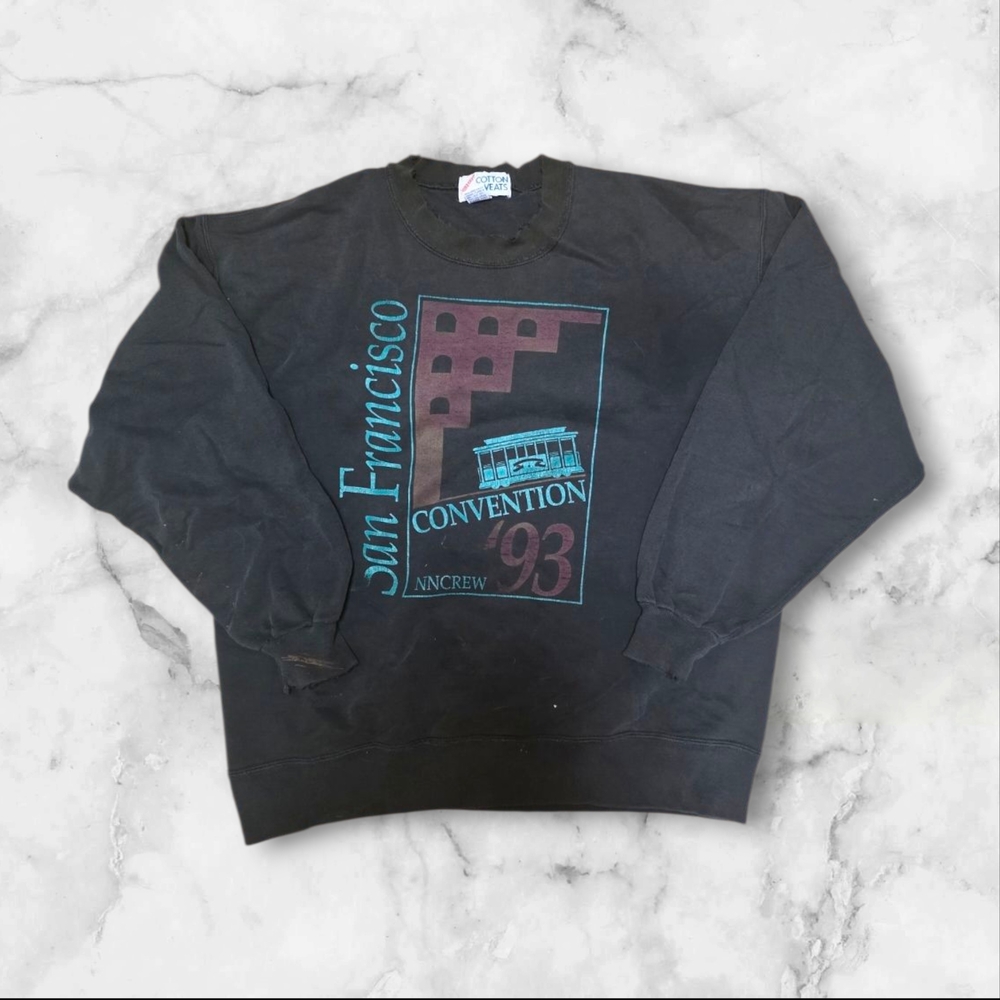 Jerzees Black San Francisco Crewneck Sweater